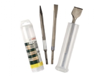 Bosch - Meiselsett - for betong, murverk, granitt - flat, spiss, spade - 3 deler - SDS-plus - lengde: 250 mm
