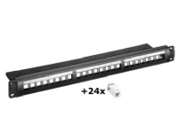 Goobay 24x CAT6 (SET), IEEE 802.3,IEEE 802.3ab,IEEE 802.3u, 10/100/1000Base-T(X), RJ-45, Cat6, U/UTP (UTP), Svart