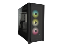 CORSAIR iCUE 5000X RGB - Tower - ATX - sidepanel med vindu (herdet glass) - ingen strømforsyning (ATX) - svart - USB/lyd