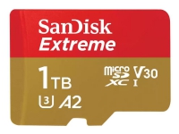 SanDisk Extreme - Flashminnekort (microSDXC til SD-adapter inkludert) - 1 TB - A2 / Video Class V30 / UHS-I U3 / Class10 - microSDXC UHS-I