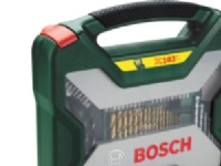 Bosch X-Line Titanium - Sett for skrutrekker, borspiss og sokler - for tre, metall, murverk - 100 deler - torx, phillips, pozidriv, hex, slot - 5 mm, 6 mm, 7 mm, 8 mm, 9 mm, 10 mm, 11 mm, 13 mm - lengde: 25 mm