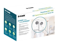 D-Link PowerLine AV2 1000 HD Gigabit Passthrough Kit DHP-P601AV - Strømlinjeadaptersett - GigE, HomePlug AV (HPAV) 2.0, IEEE 1901 - veggpluggbar