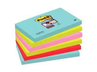 Post-it Super Sticky AMiami 655-6SS-MIA - Noter - 76 x 127 mm - 540 ark (6 x 90) - turkis, neongrønn, neonrosa, valmue