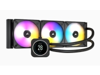 CORSAIR iCUE H150i ELITE LCD Display - Væskekjølesystem for prosessor - Radiatorstørrelse: 360 mm - (for: LGA1156, AM2, LGA1366, AM3, LGA1155, LGA2011, LGA1150, LGA1151, AM4, LGA2066, sTR4, sTRX4, LGA1200, LGA1700) - 120 mm