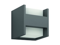 Philips myGarden Arbour - Vegglampe - LED x 2 - total: 9 W (ekvivalent 35 W) - varmt hvitt lys - kube - antrasitt