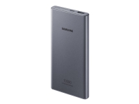 Samsung Battery Pack EB-P3300 - Strømbank - 10000 mAh - 25 watt - 3 A - QC 2.0, FC - 2 utgangskontakter (USB, USB-C) - på kabel: USB-C - mørk grå