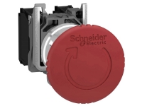 Schneider Electric XB4BS8444 Slagkontakt (paddehat-formet) Frontring metal, Med nødstopknap, Rund, kan nulstilles 120 V/AC 6 A 2 x brydekontakt IP66, IP67,