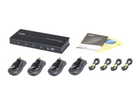 ATEN CS724KM USB Boundless KM Switch - Tastatur/mus/USB/lydbryter - 4 x tastatur/mus/USB/lyd - 1 lokalbruker - stasjonær