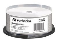 Verbatim DataLifePlus - 25 x BD-R - 50 GB 6x - hvit - bred termoskriveoverflate - spindel
