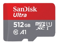 SanDisk Ultra - Flashminnekort (microSDXC til SD-adapter inkludert) - 512 GB - A1 / UHS-I U1 / Class10 - microSDXC UHS-I