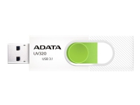 ADATA UV320 - USB-flashstasjon - 64 GB - USB 3.1 - hvit/grønn