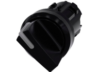 SIEMENS Illuminable selector switch, 22 mm, round, plastic, black, Selector switch short, 2 switch positions O-I, latching, actuating angle 90°, 10:30h/13:30h