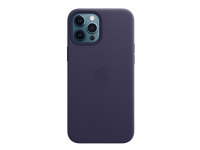 Apple - Beskyttelsesmuffe for mobiltelefon - med MagSafe - lær - dyp fiolett - for iPhone 12 Pro Max