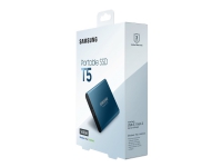 Samsung T5 MU-PA500 - Solid State Drive - kryptert - 500 GB - ekstern (bærbar) - USB 3.1 Gen 2 (USB-C kontakt) - 256-bit AES - Oseanblå