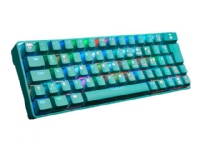 Fourze GK60 - Tastatur - bakgrunnsbelyst - trådløs - USB-C, Bluetooth 5.0 - Nordisk - tastsvitsj: OUTEMU - cyan