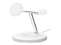 Belkin BOOST CHARGE PRO MagSafe 3-in-1 - Trådløst ladestativ - 15 watt - hvit - for Apple AirPods AirPods Pro iPhone 12, 12 mini, 12 Pro, 12 Pro Max Watch