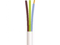 Tilledning rund, pvc 3G0,75 mm² PKLJ hvid 300/300V ring, kabeldiameter 5,2-6,7 mm - (100 meter)