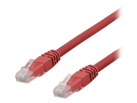 DELTACO - Koblingskabel - RJ-45 (hann) til RJ-45 (hann) - 2 m - UTP - CAT 6a - med støvel - rød