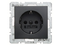 BERKER Stikkontakt S.1/B.3/B.7, schuko med jord, 1 modul 250V 16A, mat antracit