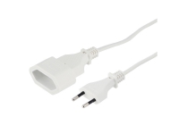 Hama - Strømforlengelseskabel - Europlug (P) til Europlug (R) - 3 m - hvit