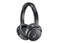 Audio-Technica QuietPoint ATH-ANC50IS - Hodetelefoner med mikrofon - full størrelse - kablet - aktiv støydemping - 3,5 mm jakk - svart