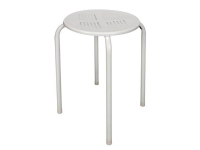 Perel FP135W, Hard Stol, Rund, Hvit, Stål, Solid / Fast, 4 ben