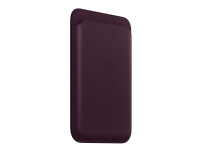 Apple - Lomme for mobiltelefon / kredittkort - med MagSafe - lær - mørk kirsebær - for iPhone 13, 13 mini, 13 Pro, 13 Pro Max