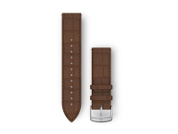 Garmin Quick Release Band - Klokkestropp for smart armbåndsur - 125 - 190 mm - mørk brun, sølvmaskinvare - for Approach S40 Forerunner 245, 55, 645 Venu vívoactive 3 vívomove 3, HR, Luxe, Style