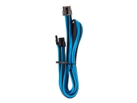 CORSAIR Premium individually sleeved (Type 4, Generation 4) - Strømkabel - 8-pins PCIe-strøm (hunn) låst til 8-pins PCIe-strøm (6+2) (hunn) låst - 65 cm - svart, blå (en pakke 2)
