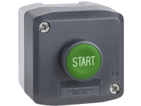 SCHNEIDER ELECTRIC Trykknapkasse komplet. Grøn planforsænket tryk med hvid START. 1NO