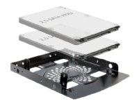 Delock Installation frame 3.5? > 2 x 2.5? HDD - Uttagbar harddiskramme - fra 3,5 til 2,5 - svart