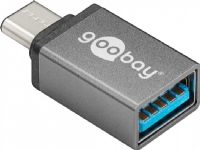 Goobay 56621, USB-C, USB 3.0 female (Type A), Grå