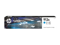 HP 913A cyan original PageWide-blekkpatron, Standard utskriftsproduksjon, Pigmentbasert blekk, 37 ml, 3000 sider, 1 stykker