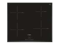 Bosch Serie 4 PIE651BB1E - Induksjonskomfyrtopp - 4 plater - Nisje - bredde: 56 cm - dybde: 49 cm - svart - med avfasete sider, - med avfaset front