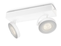 Philips Dimmable LED Clockwork dobbelt spotlys, Overflateegnet, Ikke-utskiftbare pærer, 2 ampuller, LED, 2700 K, Hvit