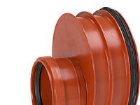 Reduktion 200-110mm glat rør - m.gi.ring påsat. Uponor Ultra PP