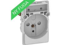 LAURITZ KNUDSEN FUGA® stikkontakt 2-pol med pindjord 1,5 modul, uden afdækning.