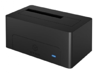 RaidSonic ICY BOX IB-1121-C31 - HDD-dokkestasjon med blå led på forside, fanless - brønner: 1 - 2,5 / 3,5 delt - SATA 6Gb/s - USB 3.1 (Gen 2) - antrasittsvart