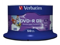 Verbatim - 50 x DVD+R DL - 8.5 GB 8x - blekkstråleskrivbar overflate - spindel