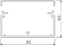 HAGER Kabelkanal LF 40090 PG komplet Højde 40 mm, bredde 90 mm, Længde 2000 mm Perlegrå ral 7035 plast - (2 meter)