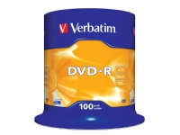 Verbatim - 100 x DVD-R - 4.7 GB 16x - matt sølv - spindel