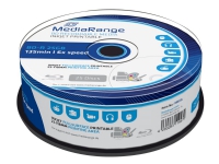 MediaRange - 25 x BD-R - 25 GB 6x - blekkstråleskrivbar overflate - spindel