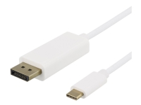 DELTACO USBC-DP051-K - Ekstern videoadapter - USB-C - DisplayPort - hvit