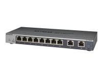 NETGEAR Plus GS110EMX - Switch - smart - 8 x 1000Base-T + 2 x 100/1000/2,5 G/5 G/10 G (opplink) - stasjonær, rackmonterbar, veggmonterbar - DC-strøm