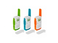 Motorola Talkabout T42 - Triple Pack - bærbar - toveis radio - PMR - 446 MHz - 16-kanalers - grønn og hvit, blå og hvit, oransje og hvit (en pakke 3)