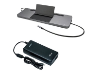 i-Tec USB-C Metal Ergonomic 4K 3x Display Docking Station with Power Delivery 85 W - Dokkingstasjon - USB-C / Thunderbolt 3 - VGA, HDMI, DP - GigE - med i-Tec Universal Charger 112 W - Den europeiske union