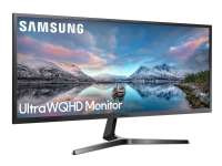 Samsung S34J550WQU - SJ55W Series - LED-skjerm - 34.1 (34 synlig) - 3440 x 1440 UWQHD @ 60 Hz - VA - 300 cd/m² - 3000:1 - 4 ms - 2xHDMI, DisplayPort - mørkegrå/blå