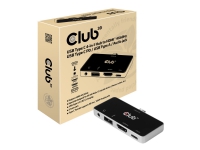 Club 3D USB Type C 4-in-1 Hub - Dokkingstasjon - USB-C - HDMI