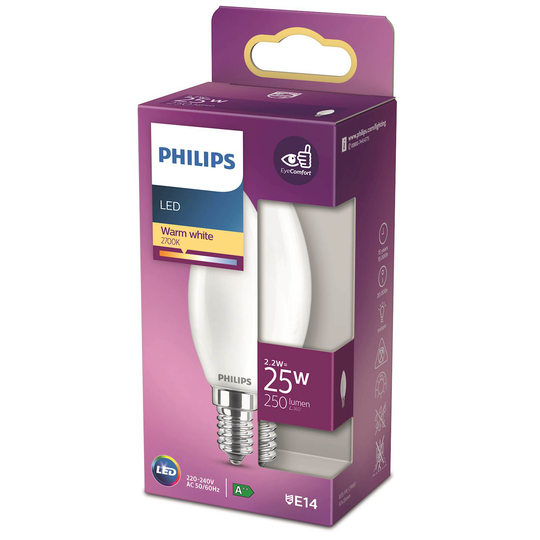 Philips LED Classic 25w kron e14 fr