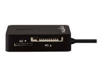 Nedis CRDRU2300BK - Kortleser - alt-i-1 (MS PRO, SD, xD, MS PRO Duo, miniSD, TransFlash, SDHC, microSDHC) - USB 2.0
